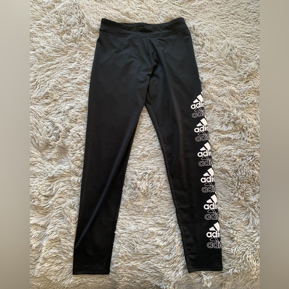 Adidas Repeating Logo Leggings (size 14 girls) NWT